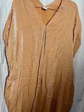 H&M Shimmery Peach V-Neck Dress